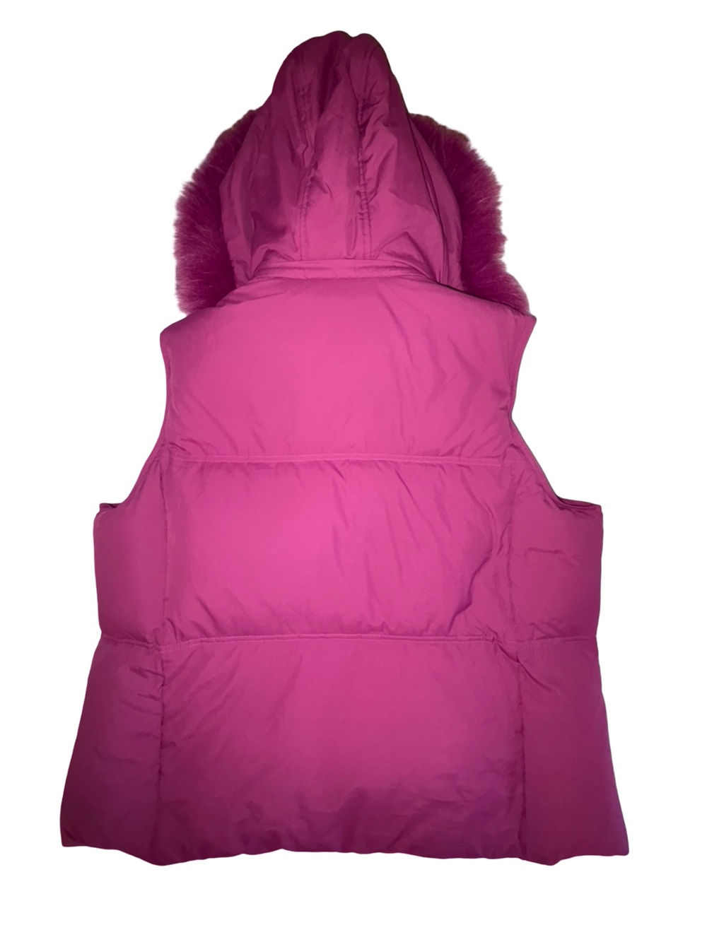 Bernardo XL  Magenta Down Puffer Vest Fox Fur Hood Winter Ski - Picture 3 of 11